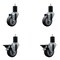 Service Caster 3.5'' Thermoplastic Rubber Wheel Swivel 1-3/4'' Expanding Stem Caster Set 2 Brakes, 4PK SCC-EX20S3514-TPRB-2-PLB-2-134 - alternate 1